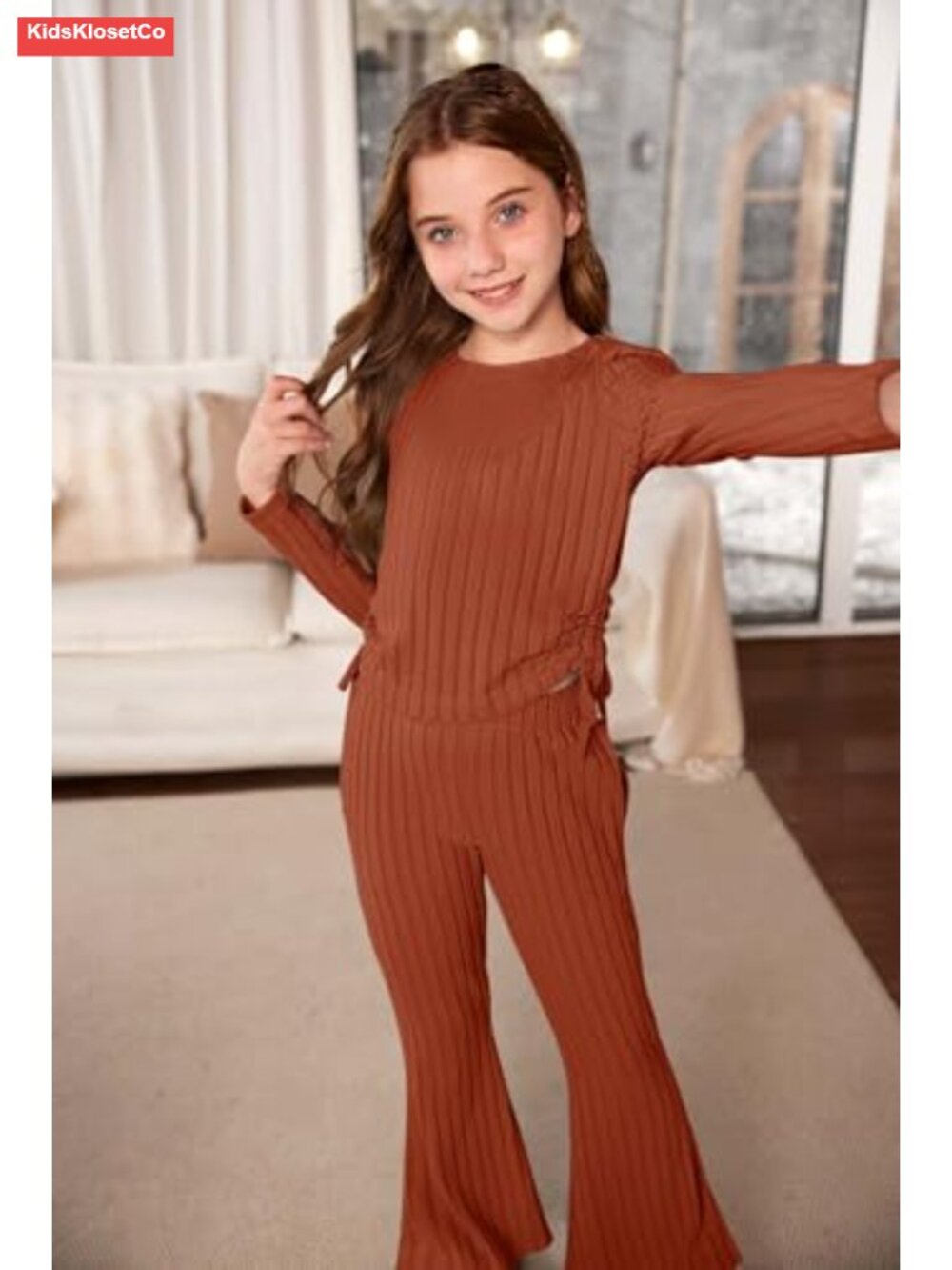 Girls 2 Piece Fall Outfit Toddler Kids Sweatsuits Matching Sets Long Sleeve - Picture 4 of 5
